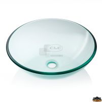 Vasque semi-sphérique en verre transparent